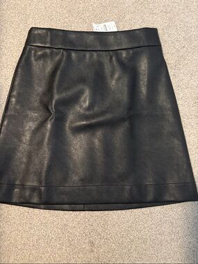 J. Crew Black Faux Leather Mini Skirt
